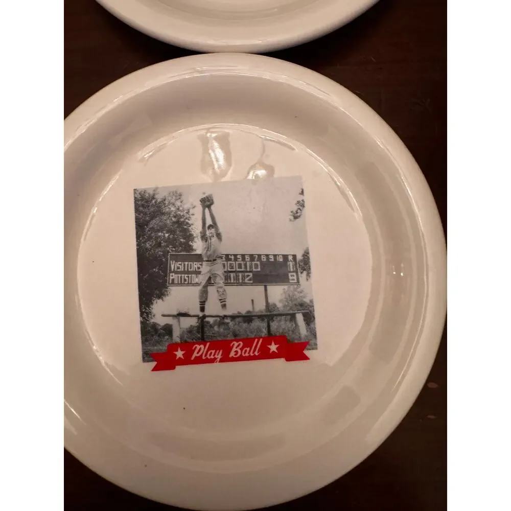 Pottery Barn Baseball Plates Set/4 -